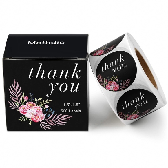 GlitzBlitz Boutique Other - 2/$20! Boxed Roll 500 Floral Thank You Stickers